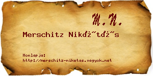 Merschitz Nikétás névjegykártya